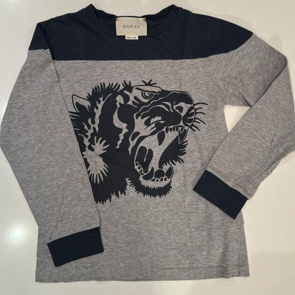 Gucci (Authentic) - Boys Printed Long Sleeve Cotton Shirt - Size 8 - Picture 2 of 3